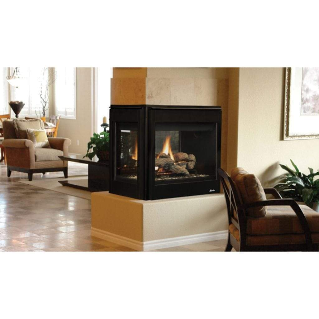 Superior DRT40PF 40" Traditional Peninsula Direct Vent Natural Gas Fireplace With Electronic Ignition