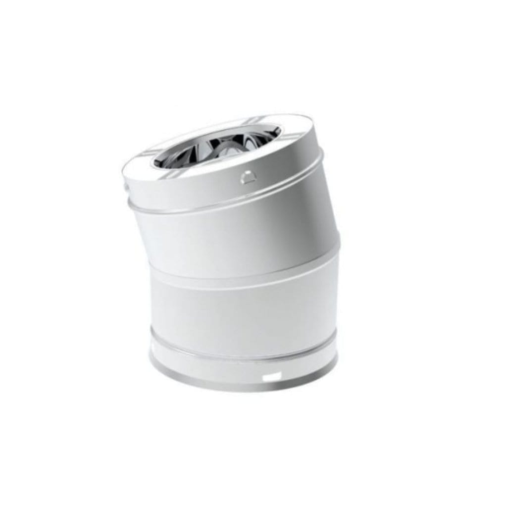 Superior 15 Degree Stainless Steel Elbow for Snap-Pak 7" Wood-Burning Chimney System