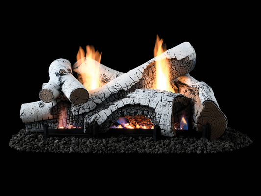 Superior Nature-Flame Series Highridge Birch 30" Concrete Vent-Free Gas Log Set