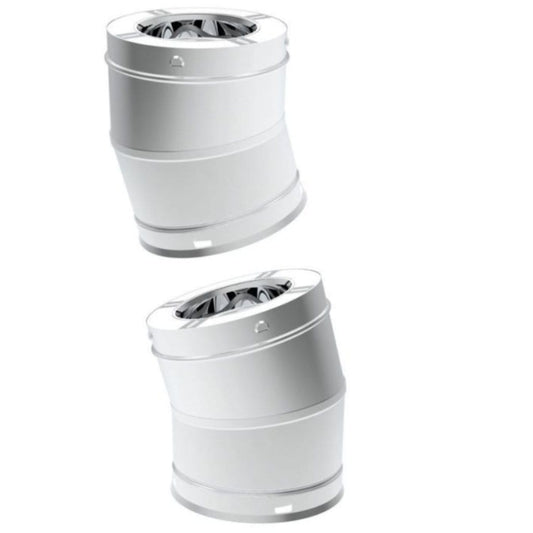 Superior 2-Pack 15 Degree Stainless Steel Elbow for Snap-Pak 6" Wood-Burning Chimney System