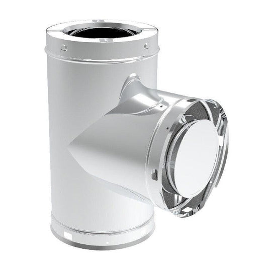 Superior Stainless Steel Tee With Cap for Freestanding Stove Snap-Pak 6" Wood-Burning Chimney System