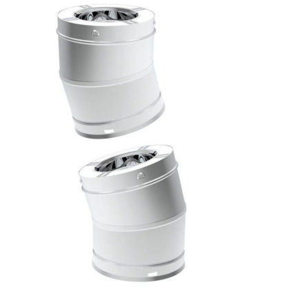 Superior 15 Degree 2-Pack Stainless Steel Elbow for Snap-Pak 7" Wood-Burning Chimney System
