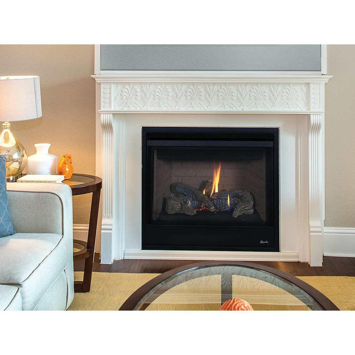 Superior DRT2035 35" Traditional Direct Rear Vent Natural Gas Fireplace With Millivolt Ignition