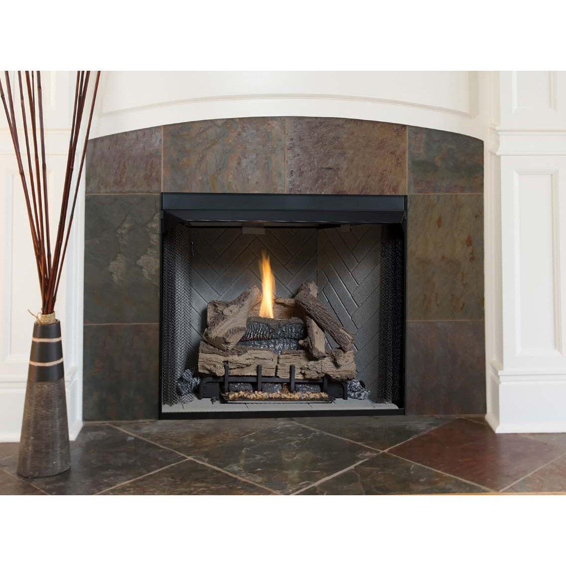 Superior VRT3232 32" Traditional Vent-Free Gas Fireplace With White Herringbone Refractory Panels